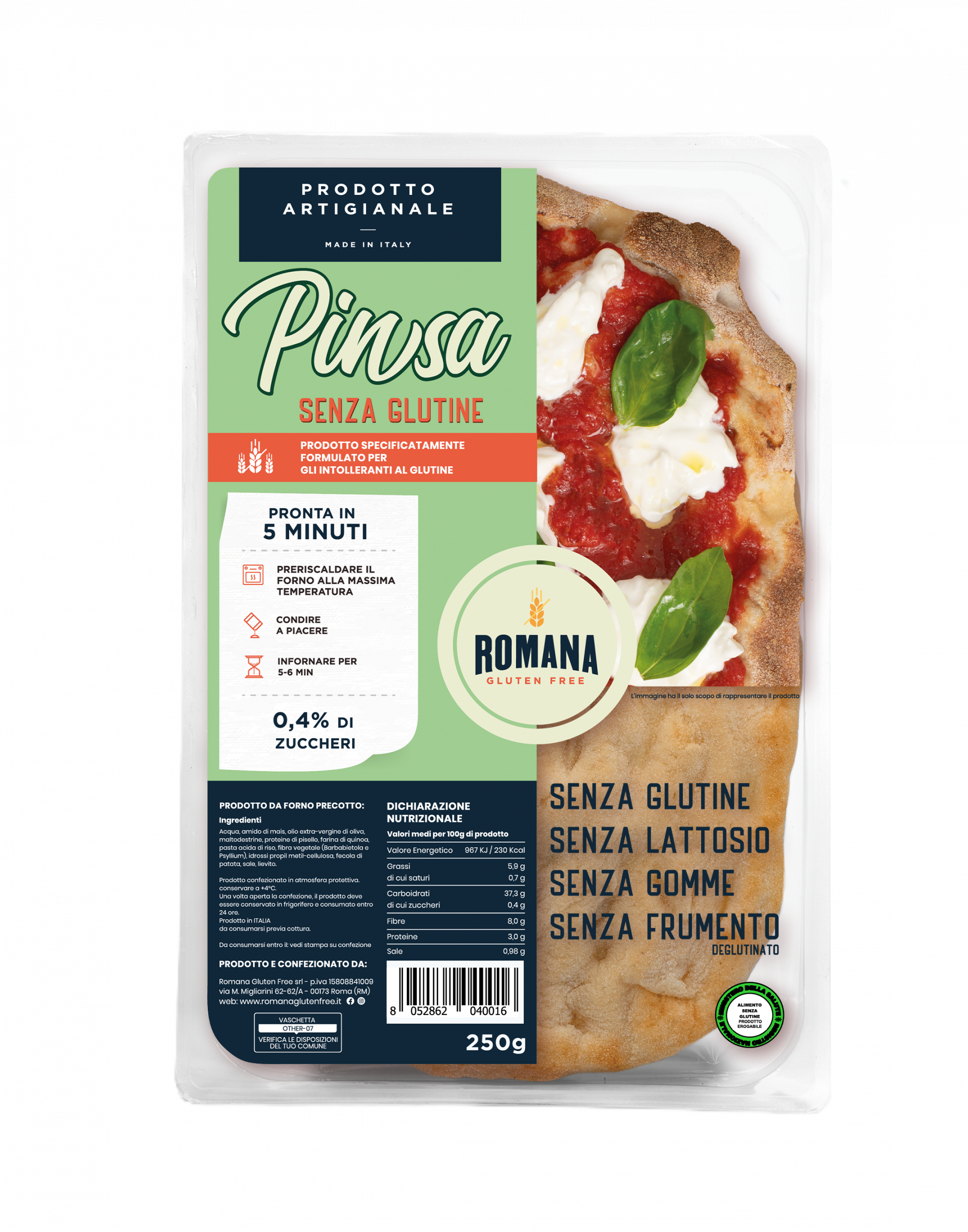 8052862040016 -PINSA SANS GLUTEN 250G 8052862040016 -PINSA SANS GLUTEN 250G